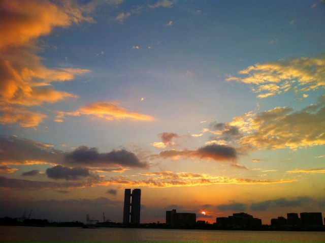 香椎浜の夕日 福岡市東区 福岡県ナビドットコム